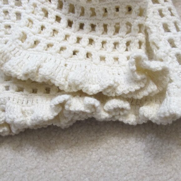 Williwear white latticework cotton-blend cardigan  XL - Picture 3 of 4